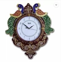 AJANTA Analog 36 cm X 31 cm Wall Clock (Multicolor, With Glass, Standard)