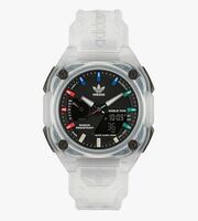 adidas Resin Originals Black Dial Unisex Analog-Digital Watch - Aost23057, Band Color-White
