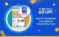 Flipkart UPI offer : Scan & Pay to Get Assured ₹11 Cashback daily Process