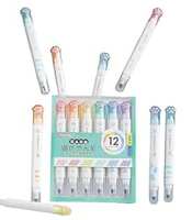 FunBlast Cute Cat Paw Highlighter Chisel Pen, 12 Color Highlighter Pen Cute, Dual-side 2 in 1 Color Highlighter Pens Set, Pack of 6 Highlighter Pen, Dual Tip Highlighter (Multicolor) 