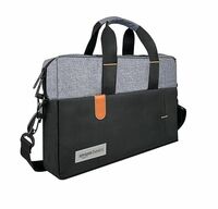Amazon basics - Laptop Messenger Bag with Adjustable Shoulder Strap (Unisex, Black & Grey)