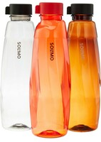 Amazon Brand - Solimo Water Bottle - 1 Ltr, Multicolor | Break Proof | Freezer Safe | BPA Free | Leak Proof (Set of 3, Zeta) 