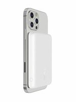 Belkin 2500 mAh Magnetic MagSafe Wireless Power Bank, Sleek Design for iPhone 15, 14, 13 and 12 Series, Compatible with MagSafe Covers – White