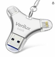 Verilux® Pendrive 64 GB 4 in 1 C Type Pendrive with Light-Ning, Micro USB, USB A, Type-C Interface Mini Hangable Pendrive for iOS & Android Compatible with iPhone, Ipad, Android, Pc and More Devices