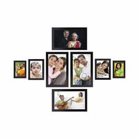Solimo Collage Photo Frames, Set of 8,Wall Hanging (2 pcs - 4x6 inch, 2 pcs - 5x7 inch, 4 pcs - 6x10 inch),Black
