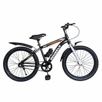 Wheely Bold, 20T Kids Bike, 12 Inch Frame, Black, with Bottle and Bottle cage, Single Speed Steel Frame Bike, Ideal for 6-10 Years Unisex, Height 3.5-4.5 feet, Rigid