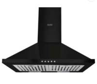 Glen Chimney - Low Noise Wall Mounted Black 1100 m3/h Chimney