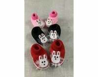 CUTE RED , BLACK & PINK BUNNY RABBIT INFANTS SHOES Set of 3 