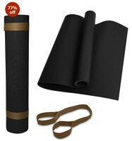 Cockatoo YM100 Yoga Mat For Women & Men, Anti Slip, EVA Material, Exercise Mat For Home Gym |Yoga Mat For Gym Workout and Yoga Exercise (4MM, Black) 