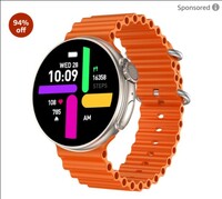 Fire-Boltt Asteroid 1.43” Super AMOLED Display Smart Watch, One Tap Bluetooth Calling, 466 * 466 px Resolution, 123 Sports Modes, in-Built Voice Assistance, 350mAh Large Battery (Orange)