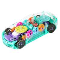 Amazon Brand - Jam & Honey Transparent 3D Car | 360 Degree Rotation | Auto Turning Feature | Multicolour Gear Simulation | Interactive Lights & Sounds | Age : 3 Years and Above