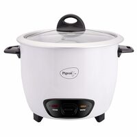 Pigeon by Stovekraft Joy Rice Cooker with Single pot, 1 litres. (White) | Toughened Glass Lid 
