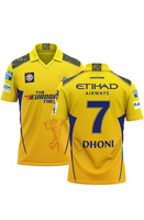 RJM CSK New Official Dhoni 7 Jersey 2024 (Kids,Boys,Men)
