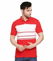 Scott International Men's Rich Cotton Regular Fit Striper Polo T-Shirt