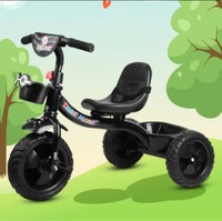 DUGGI MUGGI Smartest and Safest Tricycle with Eva Wheels,Storage Basket,Seat Belt. KIDDO Black Tricycle For Age 1-5 Years Kids Cycle Tricycle