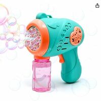 VikriDA Automatic Bubble Gun with Leak-Proof Design with 1 Bubble Solution - Outdoor and Party Toys for Kids - Green