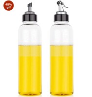 HomeWiz Oil Dispenser 1 Litre | Pack of 2 | Transparent, Leak-Proof, BPA-Free Oil Container for Cooking Oils & Vinegar | Durable Kitchen Accessory for Pouring & Storage Total 2000ml | Oil Dispenser