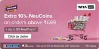 Tata Neu × 1mg - Extra 10% NeuCoins Upto 120 on minimum purchase of ₹699 [User Specific, 8 - 10 Nov]