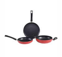 Wonderchef Venice Red & Black 3 Piece Cookware Set
