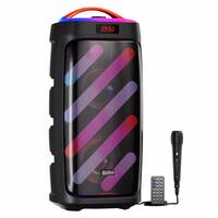 pTron Fusion Bold 100W Karaoke Bluetooth Party Speaker, Powerful Sound, RGB Lights, 3 mtr Wired Mic