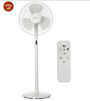 amazon basics 400 mm 2-in-1 BLDC Pedestal Fan with Remote Control and 26 Speed Fuctions | 5 star rated with efficient Copper Motor | White