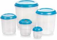 Aristo Anchor Plastic Storage Container 5 Pcs Set, Transparent Clear