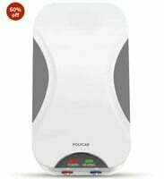 Polycab Eliana 5 litre, 3KW Electric Instant Geyser (Water Heater) For Home, Bathroom | Efficient Heating Element | Enhanced Safety Measures | Versatile Usage | Durable Engineered BodyWhite Grey