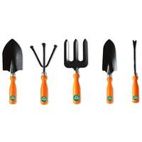 TrustBasket Gardening Hand Tools Set - 5 Pcs (Cultivator, Big and Small Trowel, Weeder, Fork) | Gardening Tools for Home Garden | Durable Plant Tool Kit | Farming Tools