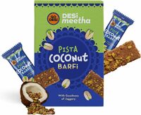 Go Desi Pista Coconut Barfi - Pack of 35 x12gm each (420gm)