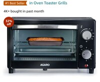 AGARO Marvel 9L Oven Toaster Griller, Cake Baking, Grilling, Toasting, OTG, 800 Watts, (Black). 
