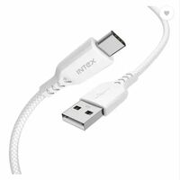 Intex Type C 3 A 1 m Durable Nylon Braided Cable Speed 3.0C 1M  (Compatible with Mobile, White, One Cable)