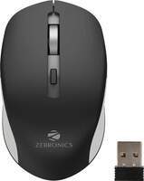 Zebronics Jaguar Wireless Mouse, 2.4Ghz, USB Receiver, 4 Buttons, Plug & Play, Ambidextrous, (Black+Grey)