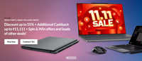 Lenovo 11.11 Sale: Upto 55% off + Upto ₹11111 cashback & more offers