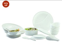 Signoraware Special Dinner Set, 28 Pieces, White, Plastic
