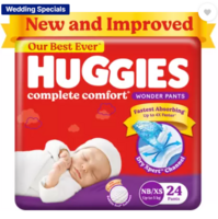 Huggies Complete Comfort Wonder Pants, India's Fastest Absorbing Diaper | - New Born  (24 Pieces)