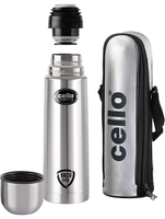 Cello Lifestyle Thermosteel Water Bottle, 500ml, Silver | 24 Hours Hot and Cold