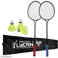 LYCAN Smash Shaft Double Wiring Soft Grip with 3Pc shuttle cock Badminton Kit
