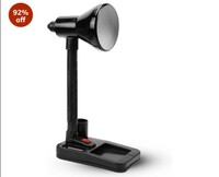 Lexton Stylish Table Lamp with Pen Stand | Adjustable Lamp Neck | B22 Bulb | Metal Round Frame | Lamp for Study/Reading/Writing | Office Desk Bed Side Lamp (Black, Plastic, 1 Piece)(Bulb Not Included)