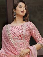 Women Viscose Rayon Kurta Pant Dupatta Set - SHALIG