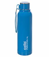Cello Puro Steel-X Benz 900 | Water Bottle with Inner Steel and Outer Plastic | Insulated Water Bottle | 730 ml, Blue