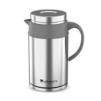 Mumma's LIFE Insulated Steel Flask | Insulated Tea Pot Kettle Thermos Water Jug | Hot & Cold | Leak-Proof Lid | Thermoware | Food Grade Plastic | High Grade Stainess Steel | Fat Boo Grey (2000ML)