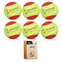 Cockatoo Rubber Cricket Tennis Ball, Construction of Tennis Ball for Cricket for Optimal Performance,Suitable for All Skill Levels. (120 Gr Per Ball-Pack of 6-Yellow Orange) 
 