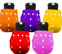 Babymoon Free Size Reusable 5 Cloth Diaper with 5 Grey Insert - Pack of 10