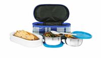 Storite 3 Olive Shape Prime Stainless Steel Lunch Insulated Tiffin Box for Kids, Lunch Boxes for Office Men, Women, Leak-Proof Containers with Carry Case, Airtight Food Storage for School, Picnic