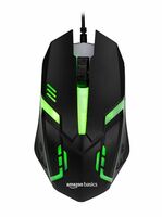 amazon basics Wired Gaming Mouse | High Precision 1600 DPI, Rainbow LED Lights, DPI Switch | Lightweight and Portable