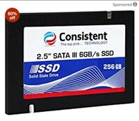 Consistent 2.5" 256GB SSD (CTSSD256S6) with SATA III Interface, 6Gb/s Read/Write Speed Upto - 552/500 MB/s, 5 Years Warranty 