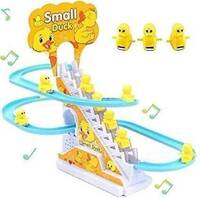 Little Lovely Duck Slide Escalator Toy with Lights and Music (Yellow)