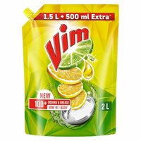 Vim Dishwash Liquid Gel - Lemon: 2 Litres