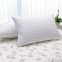 LA VERNE Microfibre Stripes Sleeping Pillow Pack of 2 (White)