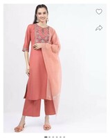 NIMVY Women Kurta Pant Dupatta Set viscose rayon